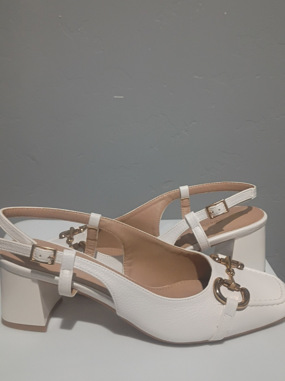 Newbella Horsebit Slingback Block Heel Pump